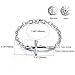 kintao Womens Cross Bracelet Link Bracelet for Women Cubic Zirconia Inlay Silver
