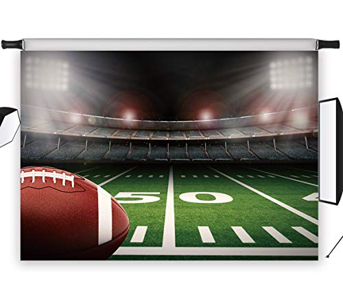 LB American Football Super Bowl Backdrops for Photography 9x6ft Rugby Green Grass Background for Birthday Party Event Photo Booth Backdrop Studio Props