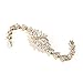 Mariell 14K Gold Plated Cubic Zirconia Bridal Wedding Tennis Bracelet with Marquis-Cut CZ Cluster