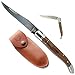 Laguiole knife and brown leather case gift box
