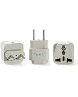 Ceptics Europe Travel Plug Adapter (Type C) - 3 Pack [Grounded & Universal]