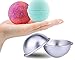 CAVN ( 4 Sets 2 Sizes) DIY Bath Bomb Molds Set with Instructions DIY Metal Bath Bomb Molds Easy for Crafting Your Own Bath Bombs