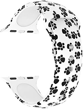 Usitek Sport Band Compatible with iWatch 44mm/42mm 40mm/38mm, Soft Silicone Sport Strap Replacement Floral Printed Bands Compatible for iWatch Series 4/3/2/1 S/M M/L for Women/Men