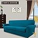 Easy-Going 2 Pieces Microfiber Stretch Couch Slipcover - Spandex Non-Slip Soft Fitted Sofa Couch Cover, Washable Furniture Protector with Anti-Skid Elastic Bottom for Kids (Sofa, Peacock Blue)