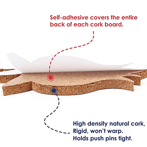 LotFancy Cork Board 1/2 inch Thick, Unicorn Design 10” x 16”, Cork Bulletin Board with Self-Adhesive Backing, Bonus 15 Push Pins