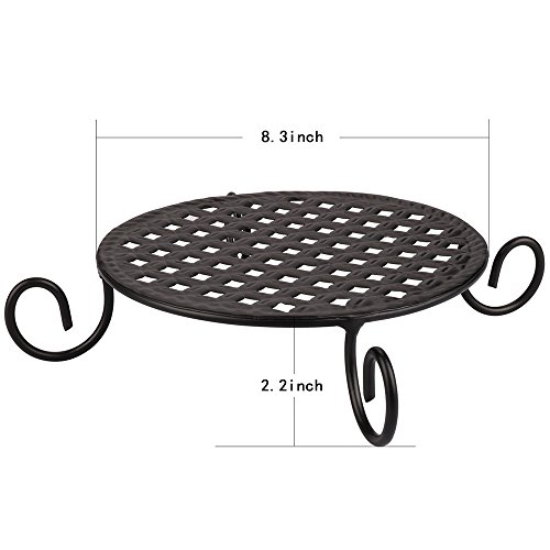 AISHN Metal Plant Stand Indoor Outdoor, Iron Art Flower Pot Holder Rack, Short Potted Supports, Garden Pots Containers Corner Stands (1pcs,Black)