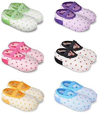 Baby Socks For Toddler Girls With Non Skid, Best Gift For 1-3 Year Old Girl, Anti Slip Grip Sock From Tiny Captain *6 Pair