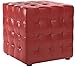 Baxton Studio Siskal Modern Cube Ottoman, Red, Set of 2