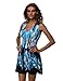 JINHUANSHOW Women's Spring Summer Sleeveless Floral Print Flowy Party Dress (M, Blue&Black)