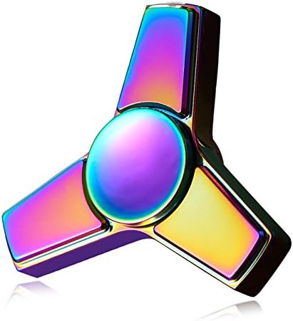 Only High Quality Fidget Spinner Stainless Steel by OHQ - EDC Premium Hand Spinner Toy for Killing Time - Reduces Anxiety, Increases Focus, Helps ADHD&Autism (Rainbow)