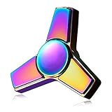 Fidget Spinner Stainless Steel by OHQ - EDC Premium Hand Spinner Toy for Killing Time - reduces Anxiety, increases Focus, helps ADHD&Autism (Rainbow)