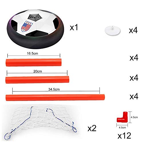 Hover Soccer Ball Kids Sport Toys Air Power Soccer 2 Goals Gift LED Light Up Hover Training Football Disk Indoor Outdoor Ball Games Boys Girls Age 2-14 Gift Christmas Birthday Holiday Toys New Year