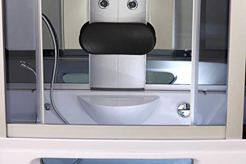 58" x 33" Soaking Base Steam Shower Enclosure with Lights, FM Radio, Hand shower, Back Massage Jets, Foot Massager - Thumbnail 5