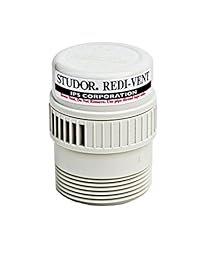 Studor 20346 REDI VENT válvula de admisión de aire, adaptador de PVC 3,8 cm o 5 cm, color blanco