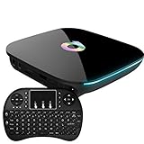EASYTONE Android 5.1 Smart TV BOX 2GB/16GB/4K Amlogic S905 Quad Core 1000M LAN 3D Bluetooth 4.0 2.4GHz 5.0GHz Dual Wifi Android TV Box with Mini Wireless Keyboard Touchpad