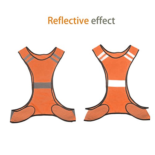 AUOON Reflective Night Running Vest with Adjustable Strap & Breathable Holes, Ultrathin Lightweight Safety Vest with 360° High Visibility for Running, Jogging, Cycling, Hiking, Walking, Red - Thumbnail 6