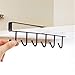 UNKE 6 Hooks Cup Holder Hang Kitchen Cabinet Under Shelf Storage Rack Organizer Tool