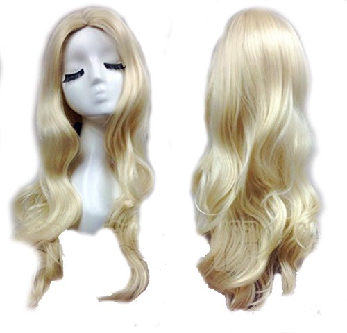 Black Canary Wig Golden Long Wavy Hair Black Canary Cosplay Accessories Xcoser