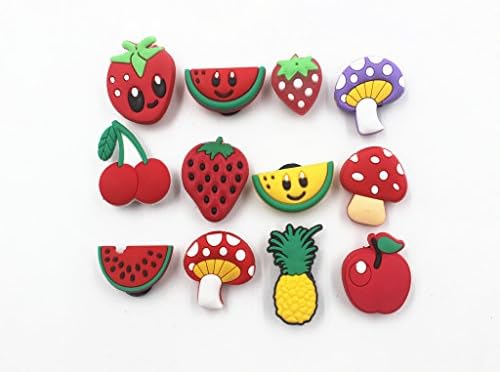 YaqinZ 12pcs Fruit Shoe Charms for Croc & Bracelet Wristband Kids Party Birthday Gifts
