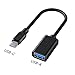 AUKEY USB C Adapter to USB 3.0, [2 Pack, 0.5ft] with OTG USB Type C Adapter for MacBook Pro 2017, Google Pixel 2XL, Samsung S8 S8+, Nexus 6P 5X, LG G5 (Black)