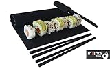 Mashta Sushi Making Kit Non Stick Silicone -Sushi Maker, Spatula and 2 Chopsticks Included, Black (Health and Beauty)
