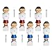 Brybelly Old-Style Foosball Men with Hardware (Set of 6), Red and Blue