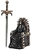 Ebros Legend of The Swords Night King Grim Reaper Seated On Ossuary Skulls Throne Letter Opener Statue with Blade of Ragnarok Sword 8.25