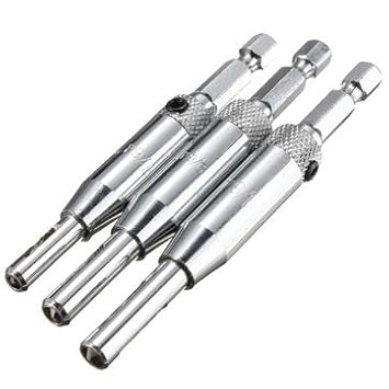 Generic 3Pcs Hss Hex Shank Hinge Self Centering Drill Bit Set Pilot Holes Woodworking Reaming Tool