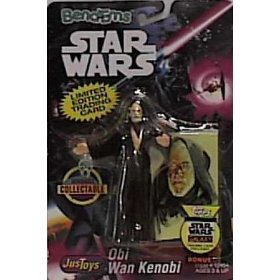 Star Wars Bend-Ems Obi Wan Kenobi Figure With Limited Edition Trading Card Toy]