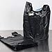 ROYAL Large Plastic Grocery T-shirts Carry-out Bag Plain Black 12 X 6 X 21 100ct,