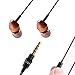 VASLON Premium Wood Wired Earphones Earbuds Headphones with Microphone and Inline Control,Stereo Bass Noise-isolating Corded Headsets Wooden in-Ear Earphone Earbud Headphones with MIC & Line Control.