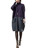 Mordenmiss Women's Retro Long Turtleneck Sweater Top
