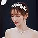 Nydotd 5 Pcs Crystal Headband, Rhinestone Crown Faux Pearl Rhinestones Tiara Headdress for Bride Bridesmaids Women Girl Hair Style Accessories Wedding Party Tiara - Silver