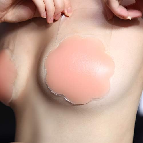 SLXTO Strapless Push Up Bra Silicon Bras for Women Breast Lift Cover Bra Cups Non Wired for Wedding Party Dress,Round