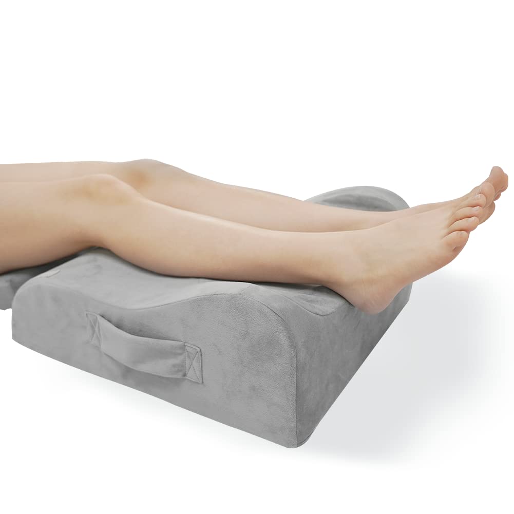 LightEase Memory Foam Leg Elevation Pillow for Surgery Recovery, Knee & Ankle Support