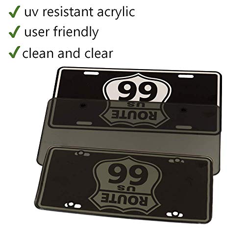 WildAuto License Plate Cover 2Pcs Smoked Bubble Design Car Licenses