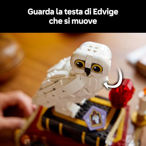 Harry Potter Pietra Filosofale – Edizione del Collezionista - Modellino Fai da Te - Decorazione per la Camera da Letto con Scene del Film, Edvige e 3 Minifigure - Regalo per Fan e Adulti - 76466