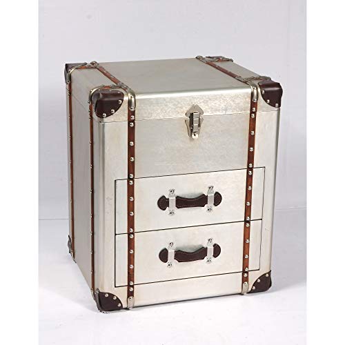 Duchess Accent Trunk in Sterling Silver with Aluminum Finish And Steamer Style Hardware, by Artum Hill