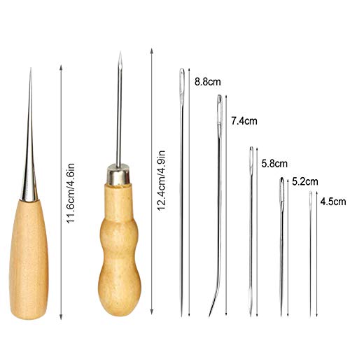 Bookbinding Tools Kits,22PCS Premium Sewing Tools for Leather,Handmade Books and Paper DIY Bookblind Set, Including Sewing Needles/Waxed Thread/Awl and So On Like Main Picture
