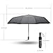 Automatic Folding Umbrella, Compact 10 Steel Ribs 70 MPH Windproof Travel Umbrella, Anti-UV UPF50+ Sunproof Umbrella, Black White Stripes by AIRCLE
