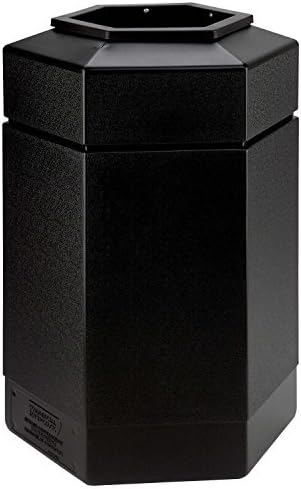 30 Gal Commercial Business Hexagon Trash Can Waste Bin - Black
