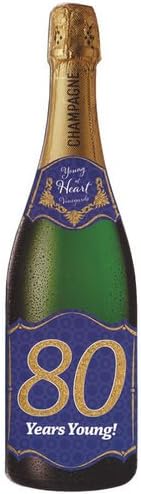 Champagne Bottle Cards - 80TH BIRTHDAY