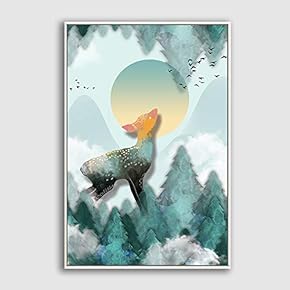 Framed Canvas Home Artwork Decoration Abstract Scenery Canvas Wall Art for Living Room, Bedroom - 16x24 inches