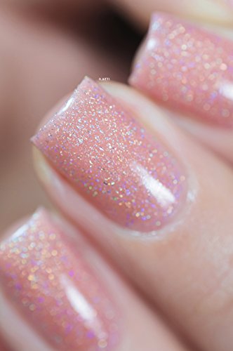 Pink Shimmer Nail Polish amazon com ilnp sweet pea seashell pink holographic sheer jelly nail polish beauty