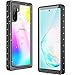 ROBO Galaxy Note 10 Waterproof Case, Built-in Screen Protector 360° Shockproof Protective Case with Dirtproof Snowproof Full Body Cover Suitable for Samsung Note 10 2019 (Black+Transparent)