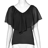 Lookatool Women Summer Irregular Chiffon Blouses Off Shoulder Shirts Tops