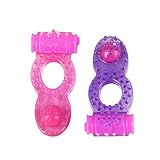 Mai Yi 2 Pcs Premium Silicone Vibrating Penis Ring, Pleasure Enhancing Sex Ring Set, The Best Cock Ring Sex Toys for Men - Maintain Erection Longer, Stretchy