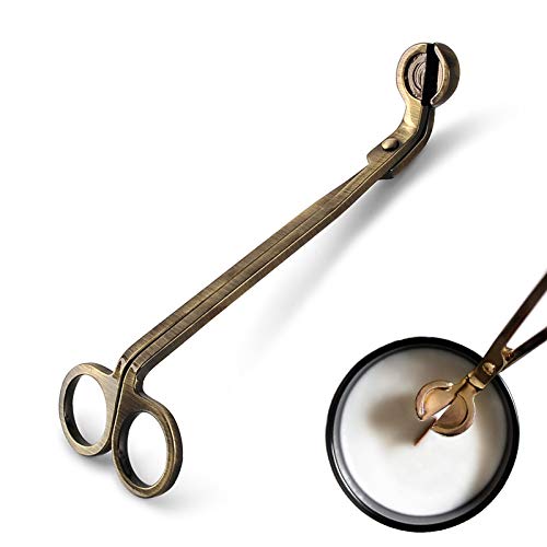 Vifoulal Candle Wick Trimmer, Candle Cutter Wick Clipper Cutter, Polished Stainless Steel Scissors Tool, Oil Lamp Candle Accessories for Scented Candles Lovers(Bronze)