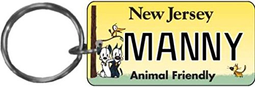 Accent on EngravingPersonalized New Jersey Animal 2002 State Replica License Plate Keychain