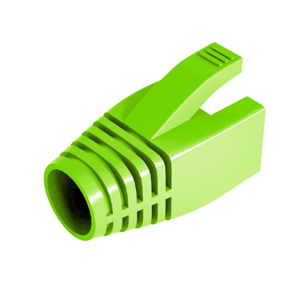 VIVOCH 50 Pcs Cat6 Cat6A Cat7 Strain Relief Boot, RJ45 Plug Connector Cover Modular Network Plug Connector Cap Cable Connector Boots, Fruit Green — image 1